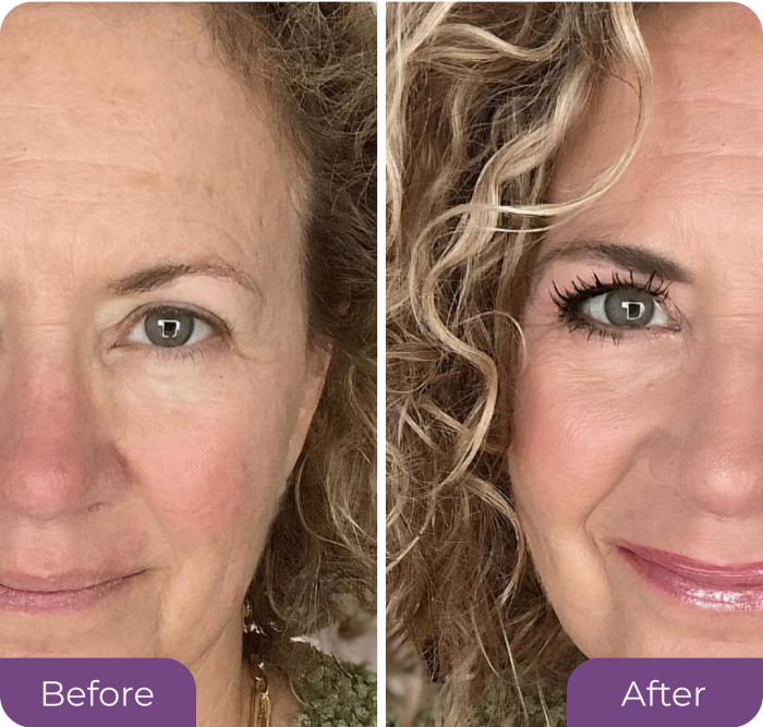 Nancy Enderson’s eye before LushLine+ Waterproof Eyeliner