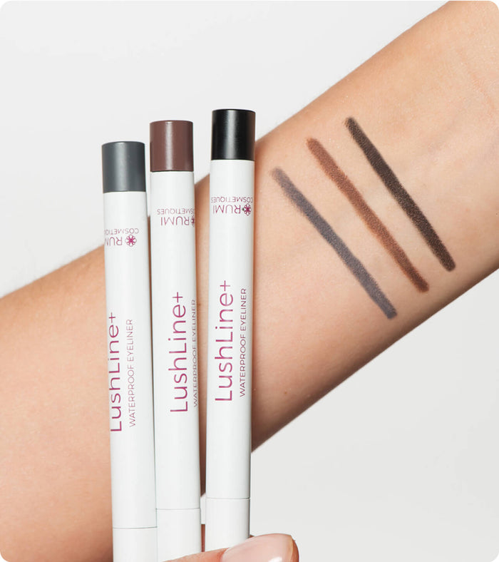 Swatches of the three LushLine+ shades on an arm