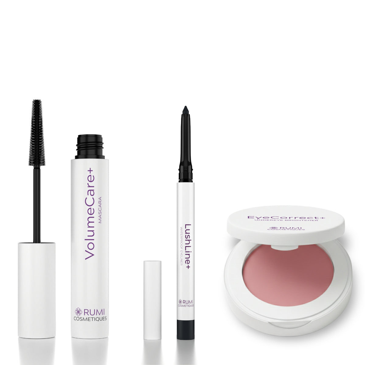 Eye Glam Kit: VolumeCare+ Mascara, LushLine+ Waterproof Eyeliner and EyeCorrect+ Undereye Brightener